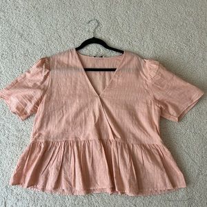 Madewell light peach colored blouse size xl
